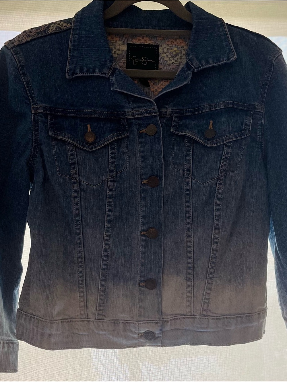 Jessica Simpson Boho
Ombre Bleached Denim Jacket Size Medium - Picture 10 of 14